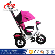 pink 12 inch tricycle for children with handle AND pedals/baby sport trike/kiddo tricycle